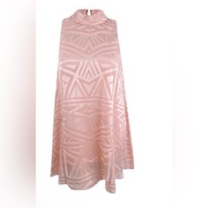 Vince Camuto Mock-Neck Burnout Trapeze Dress